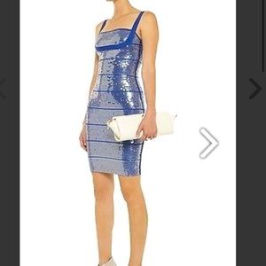 Authentic Herve Leger Sequined Bandage Dress SizeS